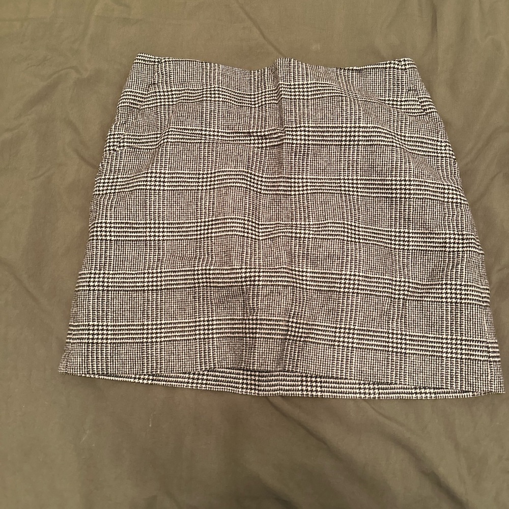 Everlane mini wool plaid skirt